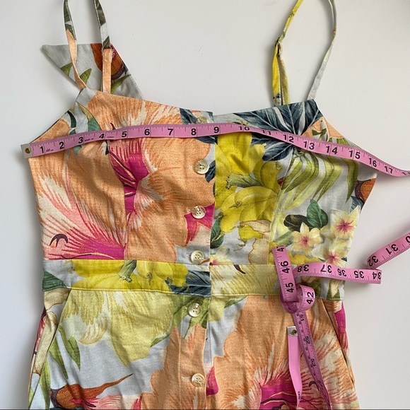 Anthropologie || Farm Rio Tropical Shift Dress Tie Back Small - Picture 5 of 9